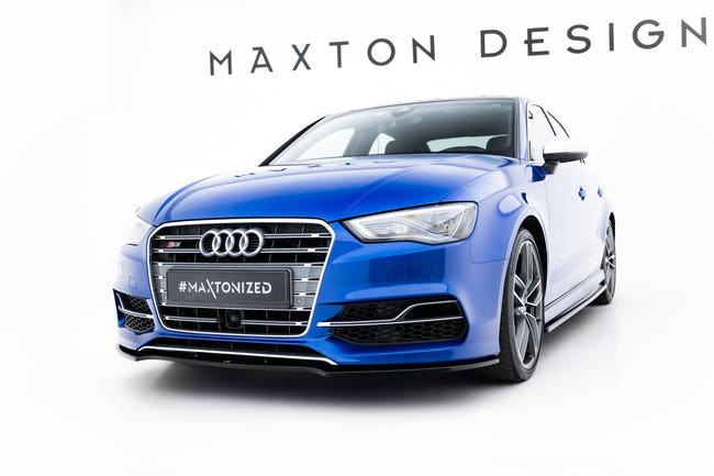 Maxton frontsplitter til Audi S3 / A3 S-Line 8V Sedan / Cabrio – blank sort – billede 1 af 5