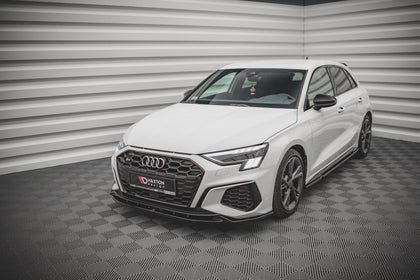 Maxton frontsplitter til Audi S3 / A3 S-Line 8Y – blank sort – billede 1 af 5
