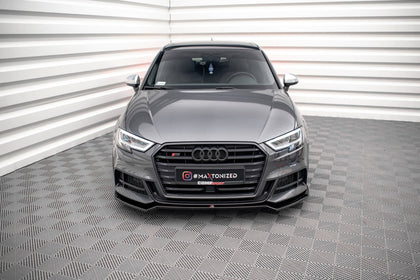 Maxton frontsplitter til Audi S3 / A3 S-Line Sportback 8V Facelift – blank sort – billede 2 af 5