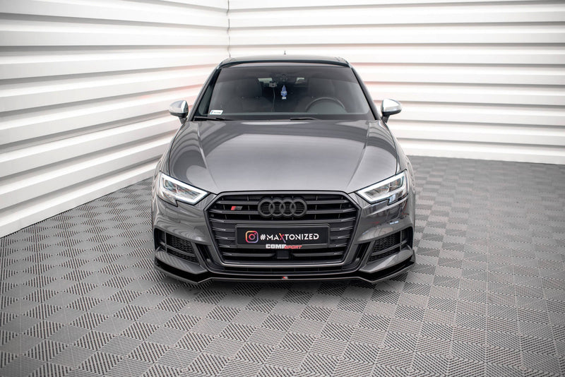Maxton frontsplitter til Audi S3 / A3 S-Line Sportback 8V Facelift – blank sort – billede 2 af 5