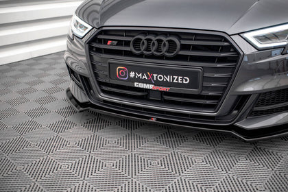Maxton frontsplitter til Audi S3 / A3 S-Line Sportback 8V Facelift – blank sort – billede 3 af 5