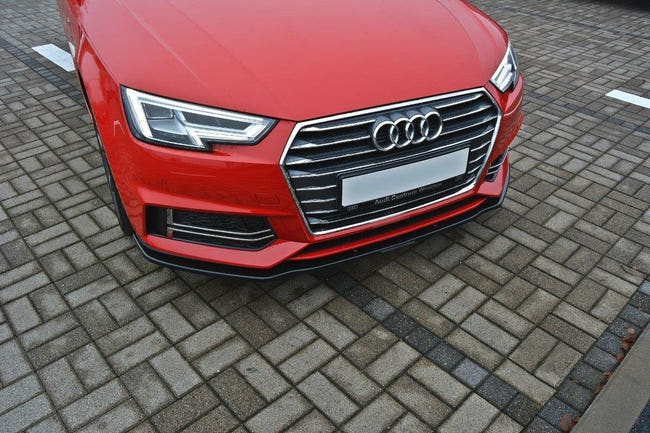 Maxton Front Splitter V.2 Audi S4 / A4 S-Line B9 - Gloss Black