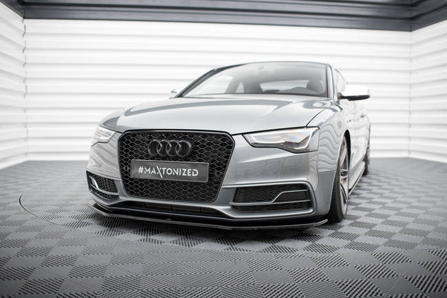 Maxton frontsplitter til Audi S5 / A5 S-Line 8T Facelift – blank sort – billede 1 af 5