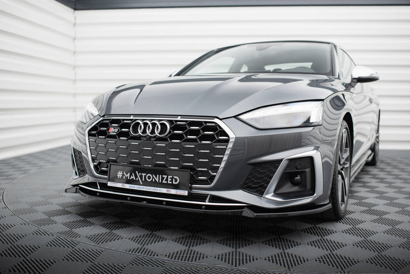 Maxton frontsplitter til Audi S5 / A5 S-Line F5 Facelift – blank sort – billede 1 af 5