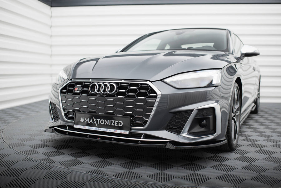 Maxton frontsplitter til Audi S5 / A5 S-Line F5 Facelift – blank sort – billede 1 af 5