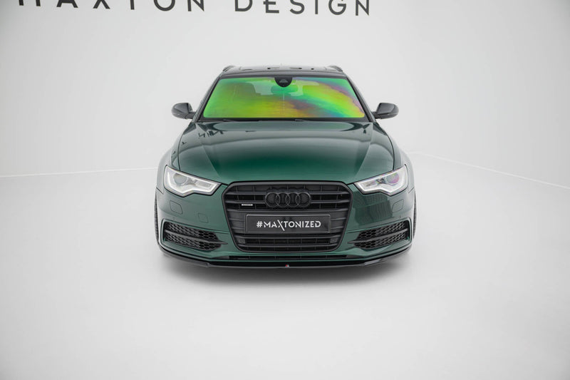 Maxton Front Splitter V.2 Audi S6 / A6 S-Line C7 - Gloss Black