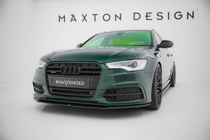 Maxton Front Splitter V.2 Audi S6 / A6 S-Line C7 - Gloss Black