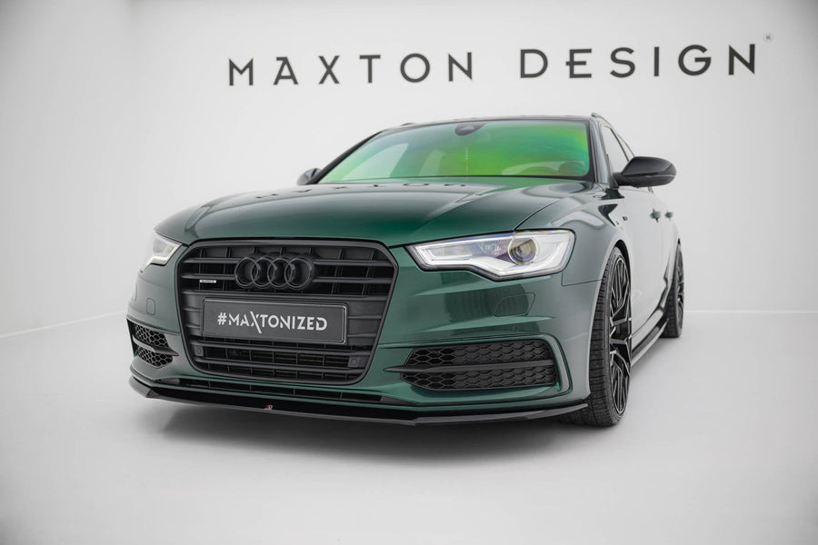 Maxton Front Splitter V.2 Audi S6 / A6 S-Line C7 - Gloss Black