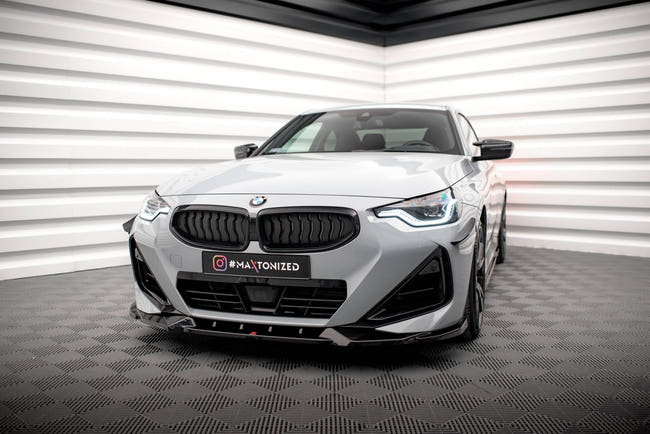Maxton Front Splitter V.2 BMW 2 Coupe M-Pack / M240I G42 - Gloss Black