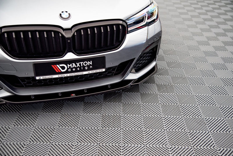 Maxton frontsplitter til BMW 5 M-Pack / M550i / M550d Sedan / Touring G30 / G31 Facelift – blank sort – billede 2 af 4