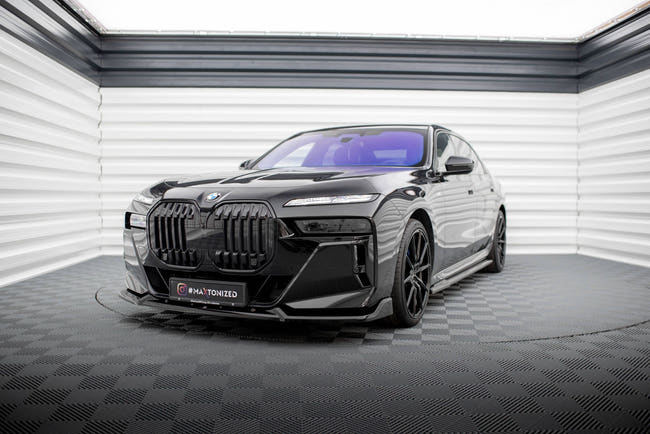 Maxton Front Splitter V.2 BMW 7 M-Pack / M760E G70 - Gloss Black