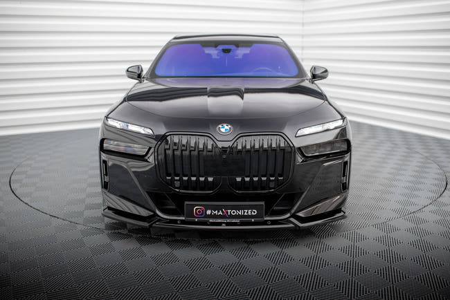 Maxton Front Splitter V.2 BMW 7 M-Pack / M760E G70 - Gloss Black