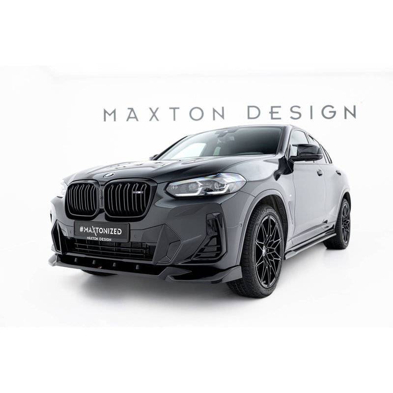 Maxton frontsplitter til BMW X4 M-Pack G02 Facelift – blank sort – billede 3 af 7