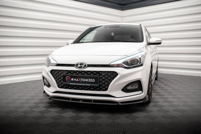 Maxton Front Splitter V.2 Hyundai I20 Mk2 Facelift - Gloss Black