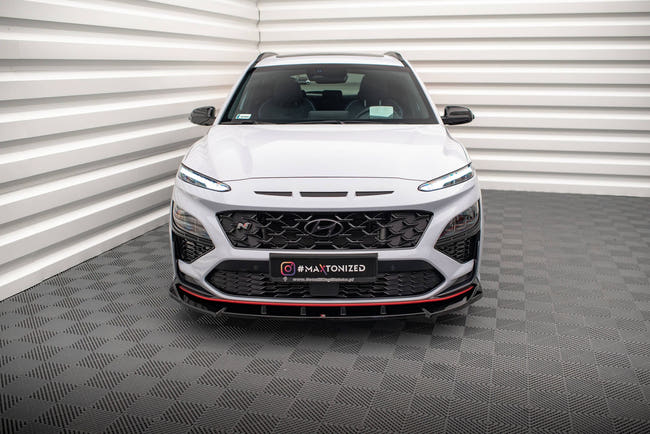 Maxton Front Splitter V.2 Hyundai Kona N Mk1 - Gloss Black