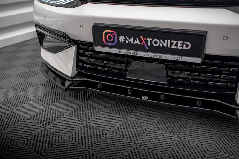 Maxton Front Splitter V.2 Kia Ev6 Gt-Line Mk1 - Gloss Black