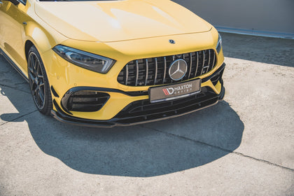Maxton frontsplitter til Mercedes-AMG A 45 S Aero Pack W177 – blank sort – billede 1 af 6
