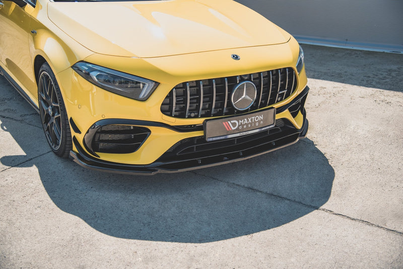 Maxton frontsplitter til Mercedes-AMG A 45 S Aero Pack W177 – blank sort – billede 1 af 6