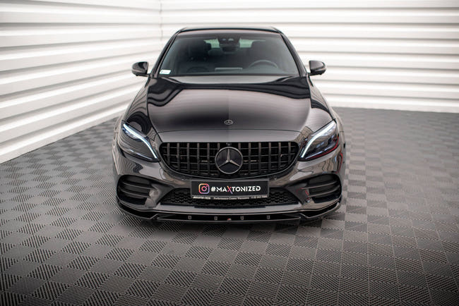 Maxton Front Splitter V.2 Mercedes-Benz C Amg Line / C43 Amg Sedan / Coupe W205 / C205 Facelift - Gloss Black