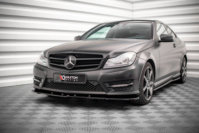 Maxton Front Splitter V.2 Mercedes-Benz C Coupe Amg-Line C204 - Gloss Black