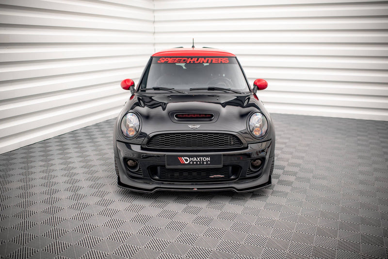 Maxton Front Splitter V.2 Mini Cooper John Cooper Works R56 - Gloss Black