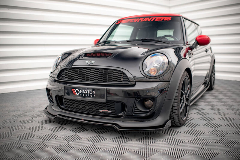 Maxton Front Splitter V.2 Mini Cooper John Cooper Works R56 - Gloss Black