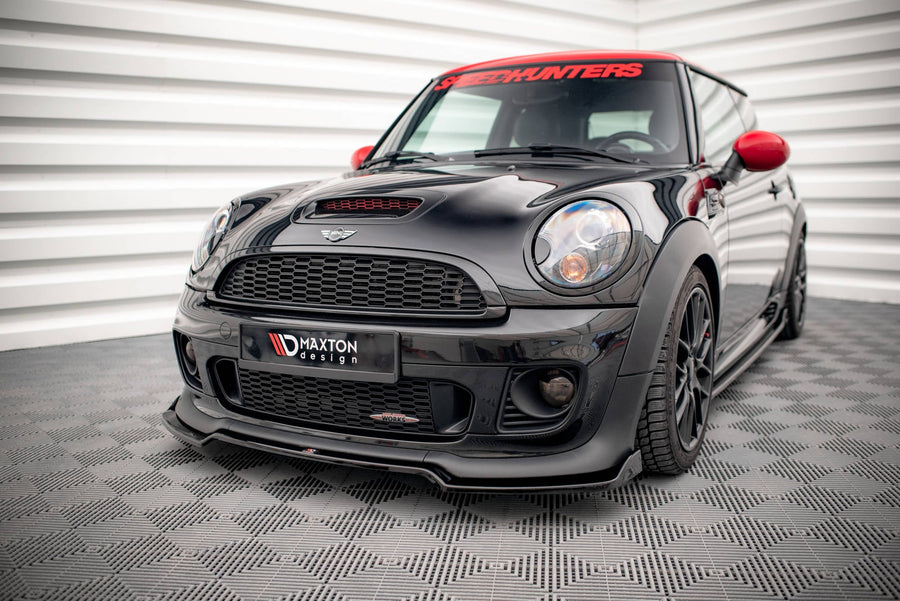 Maxton Front Splitter V.2 Mini Cooper John Cooper Works R56 - Gloss Black