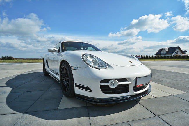 Maxton frontsplitter til Porsche Cayman S 987C – blank sort – billede 2 af 4