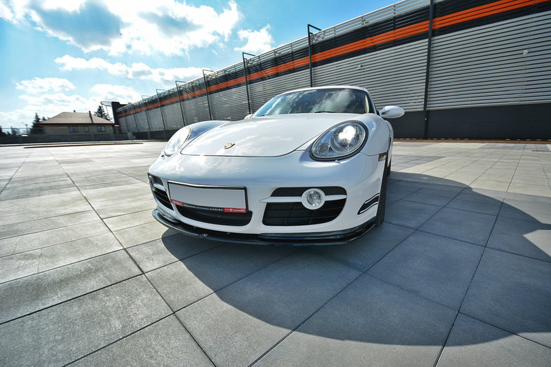 Maxton Front Splitter V.2 Porsche Cayman S 987C  - Gloss Black