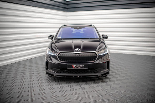 Maxton Front Splitter V.2 Skoda Enyaq Iv - Gloss Black