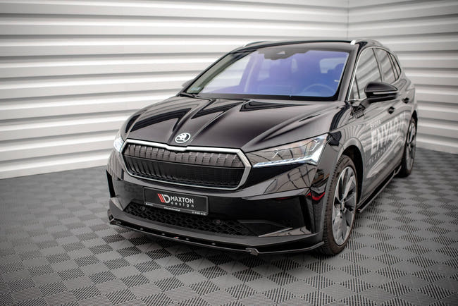 Maxton Front Splitter V.2 Skoda Enyaq Iv - Gloss Black