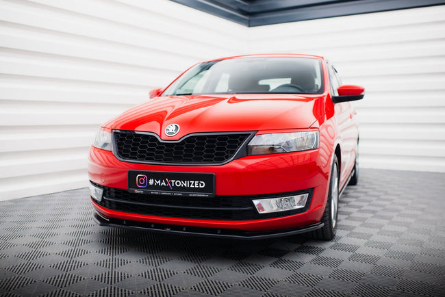 Maxton frontsplitter til Skoda Rapid – blank sort – billede 1 af 6