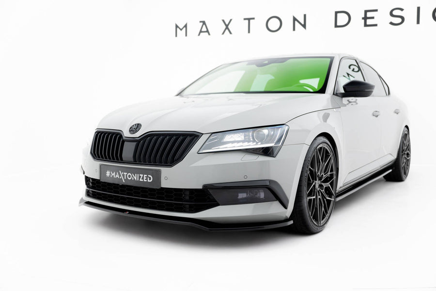 Maxton Front Splitter V.2 Skoda Superb Mk3 - Gloss Black