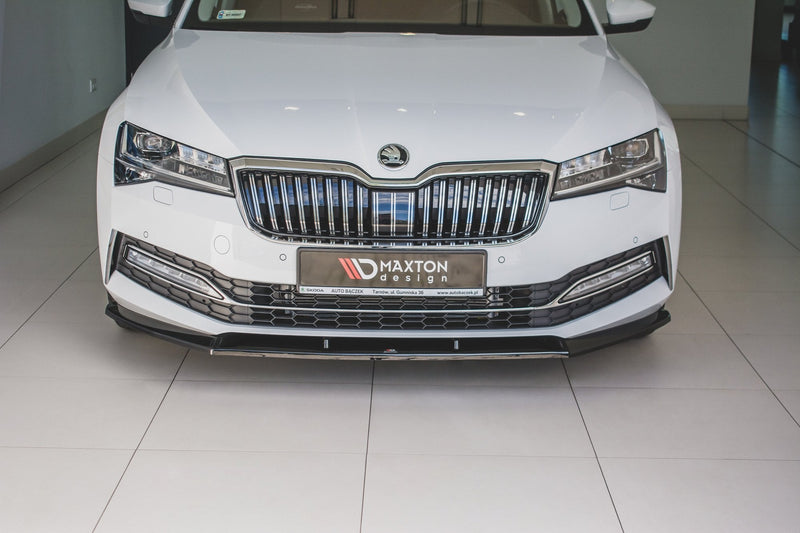 Maxton Front Splitter V.2 Skoda Superb Mk3 Fl - Gloss Black