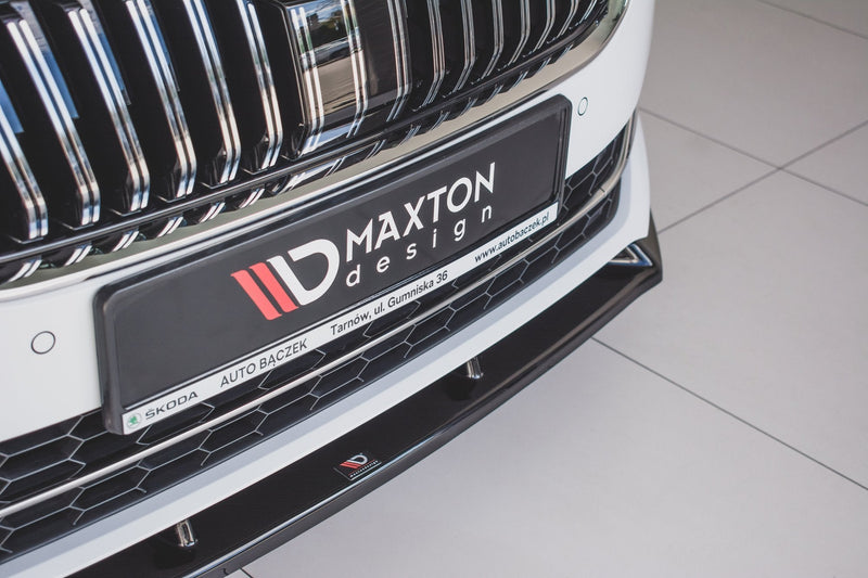 Maxton Front Splitter V.2 Skoda Superb Mk3 Fl - Gloss Black
