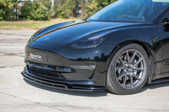Maxton frontsplitter til Tesla Model 3 – blank sort – billede 1 af 6
