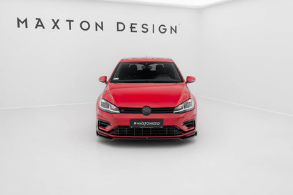 Maxton Front Splitter V.2 VW Golf 7 R / R-Line Facelift - Gloss Black