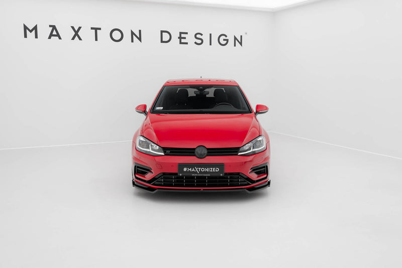 Maxton Front Splitter V.2 VW Golf 7 R / R-Line Facelift - Gloss Black