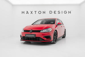 Maxton Front Splitter V.2 VW Golf 7 R / R-Line Facelift - Gloss Black