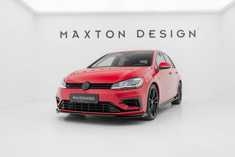 Maxton Front Splitter V.2 VW Golf 7 R / R-Line Facelift - Gloss Black