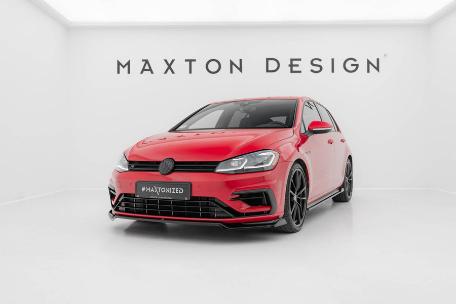 Maxton Front Splitter V.2 VW Golf 7 R / R-Line Facelift - Gloss Black