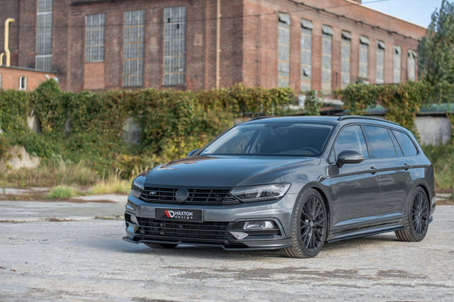 Maxton Front Splitter V.2 Volkswagen Passat R-Line B8 - Gloss Black