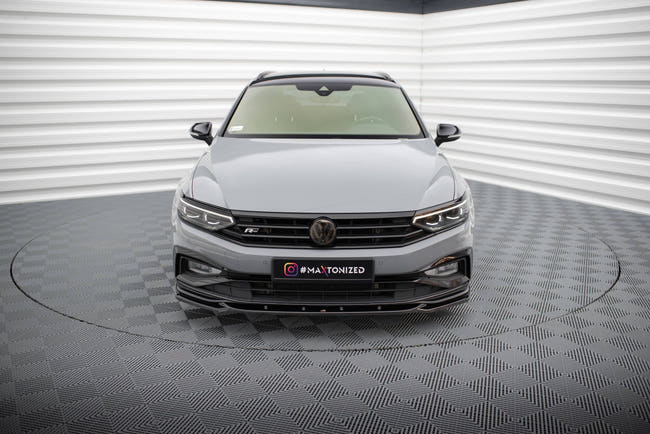 Maxton Front Splitter V2 VW Passat R-Line B8 Facelift - Gloss Black