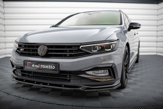 Maxton Front Splitter V2 VW Passat R-Line B8 Facelift - Gloss Black