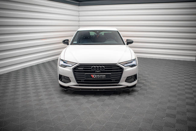 Maxton Front Splitter V.3 Audi A6 C8 - Gloss Black