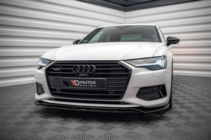 Maxton frontsplitter til Audi A6 C8 – blank sort – billede 1 af 6