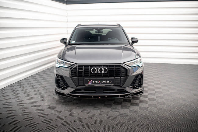 Maxton Front Splitter V.1 Audi Q3 S-Line F3 - Gloss Black