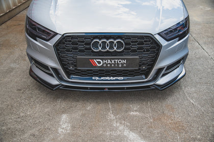 Maxton frontsplitter til Audi S3 / A3 S-Line 8V Facelift Sedan – blank sort – billede 2 af 7