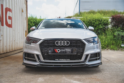 Maxton frontsplitter til Audi S3 / A3 S-Line 8V Facelift Sedan – blank sort – billede 3 af 7