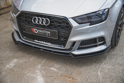 Maxton frontsplitter til Audi S3 / A3 S-Line 8V Facelift Sedan – blank sort – billede 1 af 7